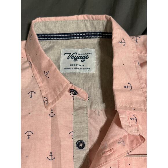 NWOT Voyage Craft + Flow Big Boy Short Sleeve Shirt Nautical Size 14 Large‎ - Picture 3 of 5